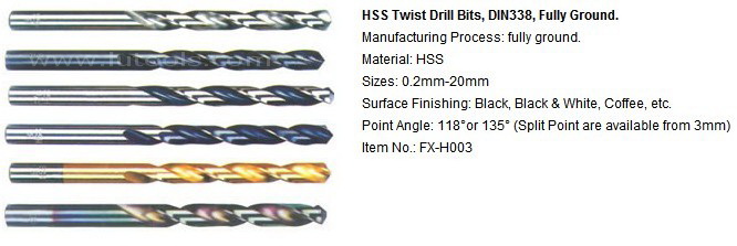 Titanium Coated HSS Straight Shank Twist Drill Bits