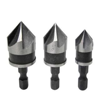 Juego de brocas avellanadoras de madera de 5 flautas con v&aacute;stago hexagonal para tornillos para madera 