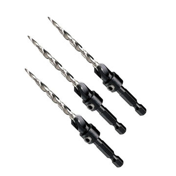 Juego de brocas avellanadoras de madera de 5 flautas con v&aacute;stago hexagonal para tornillos para madera 